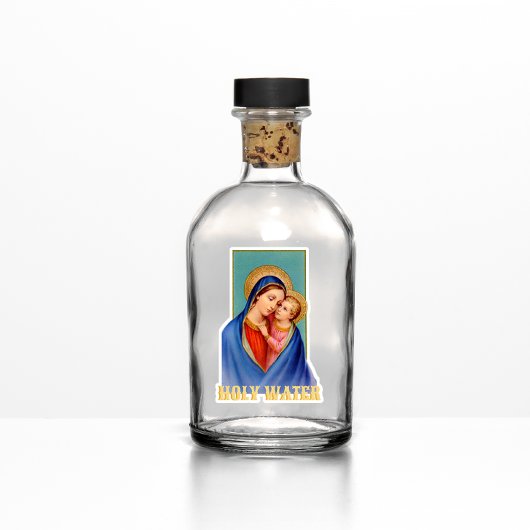 ヴィンテージヴァージンマリアとイエズスの聖なる水輪郭 シール