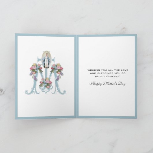 ヴィンテージヴァージンマリー宗教マザーズデイカード カード (内部)