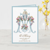 ヴィンテージヴァージンマリー宗教マザーズデイカード カード (黄色い花)