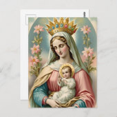 ヴィンテージヴァージンメアリーカソリック葉書 ポストカード (正面/裏面)