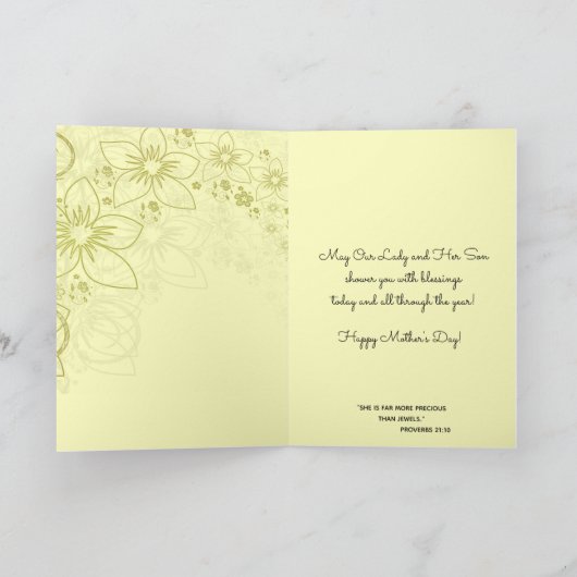 ヴィンテージヴァージンメアリーファティマイエス宗教的 カード (内部)