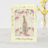 ヴィンテージヴァージンメアリーファティマイエス宗教的 カード (黄色い花)