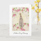 ヴィンテージヴァージンメアリーファティマイエス宗教的 カード (黄色い花)