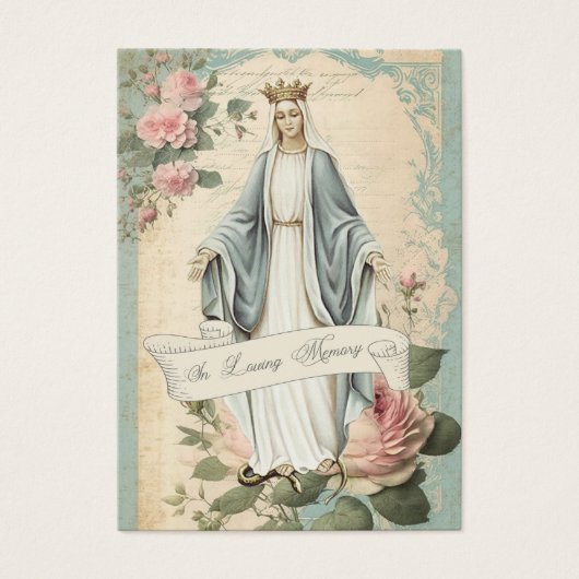 ヴィンテージヴァージンメアリー葬儀記念祈りの言葉 (正面)
