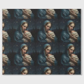 ヴィンテージヴァージンメアリー&イエズスクリスマス出生 ラッピングペーパー (フラット)