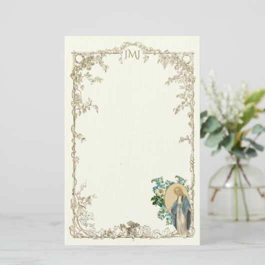 ヴィンテージヴァージンメアリ宗教カトリック 便箋 (スタンド正面)