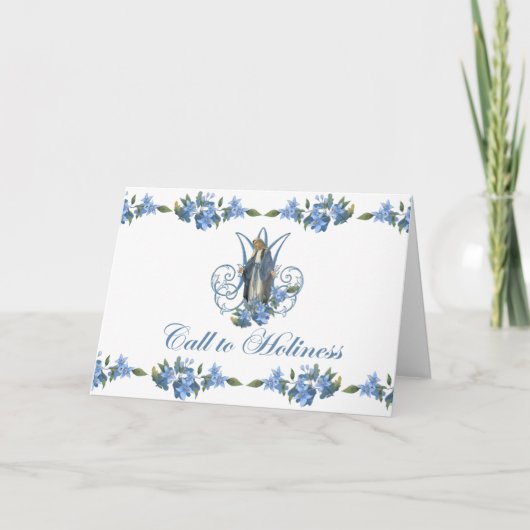 ヴィンテージヴァージンメリーカトリックフローラ宗教 カード (正面)