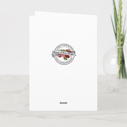 ヴィンテージヴァージンメリーカトリック宗教バラ カード (裏面)