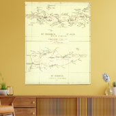 ヴィンテージヴァージン諸島の地図（1853年） キャンバスプリント (インサイチュ (リビング))