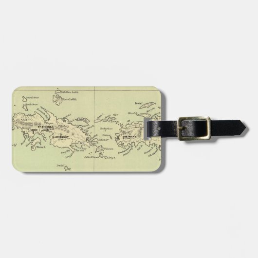 ヴィンテージヴァージン諸島の地図（1853年） ラゲッジタグ (正面横)