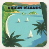 ヴィンテージヴァージン諸島、追加文字、コースター スクエアペーパーコースター (正面)