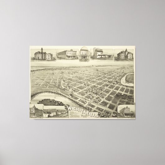 ヴィンテージヴィチタ秋TX (1890) キャンバスプリント (正面)