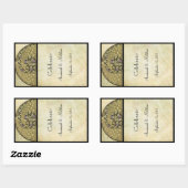 ヴィンテージヴィネヤードアーチアントルヌーボーピーコック 長方形シール (シート)