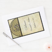 ヴィンテージヴィネヤードアーチアントルヌーボーピーコック 長方形シール (封筒)