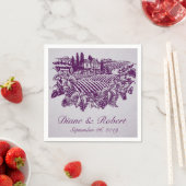 ヴィンテージヴィネヤードグレープパープル披露宴ナプキンス スタンダードカクテルナプキン (インサイチュ)