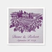 ヴィンテージヴィネヤードグレープパープル披露宴ナプキンス スタンダードカクテルナプキン (正面)