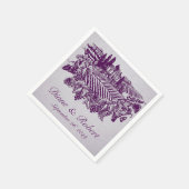 ヴィンテージヴィネヤードグレープパープル披露宴ナプキンス スタンダードカクテルナプキン (角)