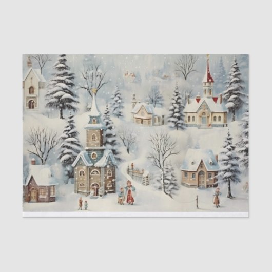 ヴィンテージヴィレッジクリスマスウィンターエフェメラ 薄葉紙 (正面)