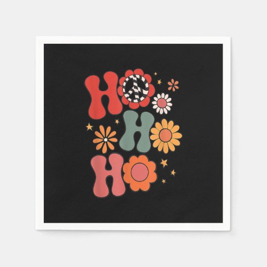 ヴィンテージヴィンテージホホホホクリスマスグルーヴィクリスマ スタンダードカクテルナプキン (正面)