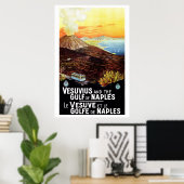 ヴィンテージヴェスビウス湾ナポリイタリアン旅行 ポスター (ホームオフィス)