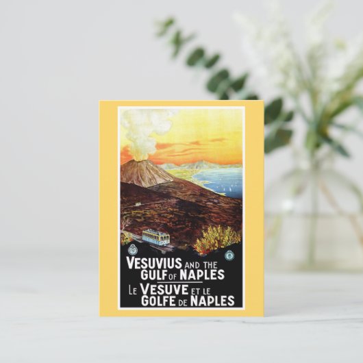 ヴィンテージヴェスビウス湾ナポリイタリアン旅行 ポストカード (スタンド正面)