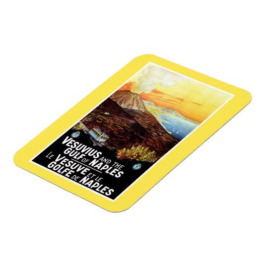 ヴィンテージヴェスビウス湾ナポリイタリアン旅行 マグネット (左側)