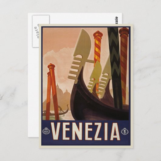 ヴィンテージヴェネジア |ヴェネツィア・イタリア旅行ポスター ポストカード (正面/裏面)