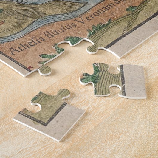 ヴィンテージヴェネツィアの写真地図(1550) ジグソーパズル (側面)