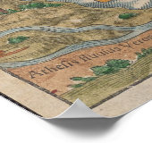 ヴィンテージヴェネツィアの写真地図(1550) ポスター (角)