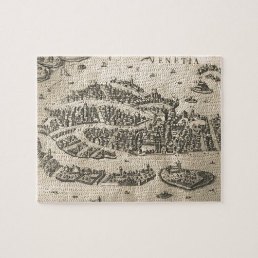 ヴィンテージヴェネツィアの写真地図(1573) ジグソーパズル (横)