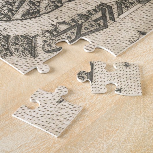 ヴィンテージヴェネツィアの写真地図(1573) ジグソーパズル (側面)