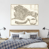 ヴィンテージヴェネツィアの地図(1764) キャンバスプリント (インサイチュ (寝室))
