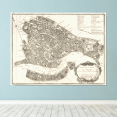 ヴィンテージヴェネツィアの地図(1764) キャンバスプリント (インサイチュ (ウッドフロア))