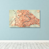 ヴィンテージヴェネツィアの地図（1920年） キャンバスプリント (インサイチュ (ウッドフロア))