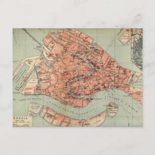 ヴィンテージヴェネツィアの地図（1920年） ポストカード
