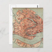 ヴィンテージヴェネツィアの地図(1920年) ポストカード (正面/裏面)