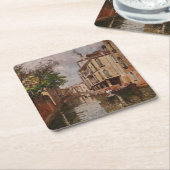 ヴィンテージヴェネツィアアントニオレトヴェネチアンカナル スクエアペーパーコースター (アングル)
