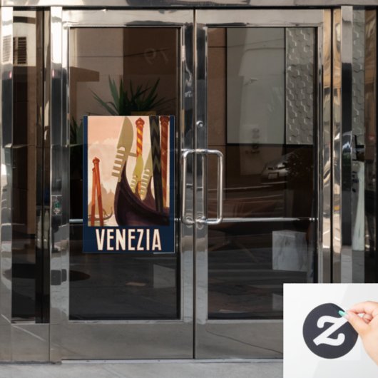 ヴィンテージヴェネツィアイタリアゴンドラトラベル ウィンドウサイン (オフィスドア)
