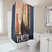 ヴィンテージヴェネツィアイタリアゴンドラトラベル シャワーカーテン (インサイチュ)