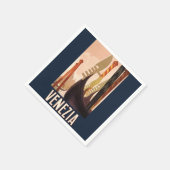 ヴィンテージヴェネツィアイタリアゴンドラトラベル スタンダードカクテルナプキン (角)