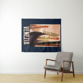 ヴィンテージヴェネツィアイタリアゴンドラトラベル タペストリー (インサイチュ(横))