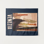 ヴィンテージヴェネツィアイタリアゴンドラトラベル タペストリー (正面(横))