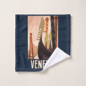 ヴィンテージヴェネツィアイタリアゴンドラトラベル バスタオルセット (ウォッシュタオル)