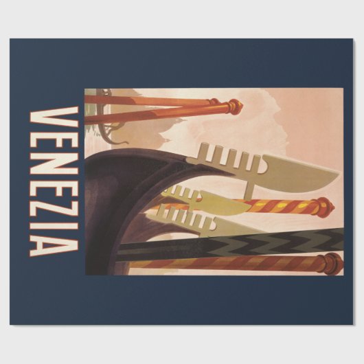 ヴィンテージヴェネツィアイタリアゴンドラトラベル ラッピングペーパー (フラット)