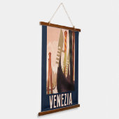 ヴィンテージヴェネツィアイタリアゴンドラトラベル 吊り下げ型タペストリー (傾斜あり)