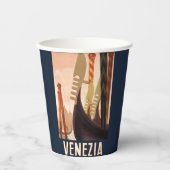 ヴィンテージヴェネツィアイタリアゴンドラトラベル 紙コップ (正面)