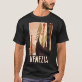 ヴィンテージヴェネツィアイタリアゴンドラトラベル Tシャツ (正面)