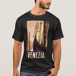 ヴィンテージヴェネツィアイタリアゴンドラトラベル Tシャツ
