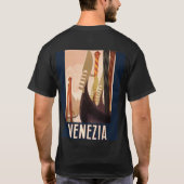 ヴィンテージヴェネツィアイタリアゴンドラトラベル Tシャツ (裏面)