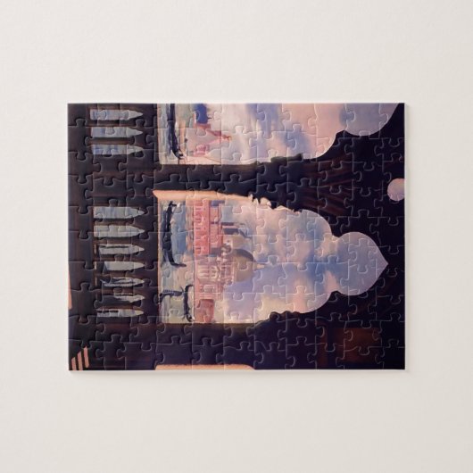 ヴィンテージヴェネツィアイタリアトラベルイラストレーションアート ジグソーパズル (横)